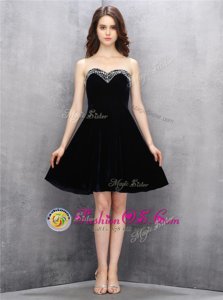Satin Sleeveless Knee Length Cocktail Dress and Beading