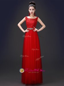 Amazing Red Zipper Scoop Appliques Homecoming Dress Tulle Sleeveless