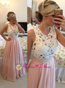 Hot Sale Baby Pink Mother Of The Bride Dress Prom and Party and For with Beading Scoop Sleeveless Zipper