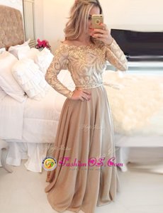 Glorious Scoop Long Sleeves Beading and Lace Zipper Mother Of The Bride Dress