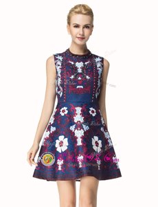 Excellent Scoop Multi-color Sleeveless Beading Mini Length Mother Of The Bride Dress