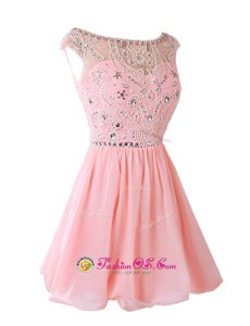 Chiffon Sleeveless Knee Length Prom Evening Gown and Sashes|ribbons