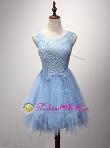 Scoop Mini Length A-line Sleeveless Lavender Prom Evening Gown Zipper