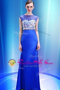 Scoop Floor Length Ball Gowns Sleeveless Royal Blue Prom Party Dress Zipper