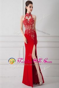 Sleeveless Beading and Appliques Zipper Dress for Prom