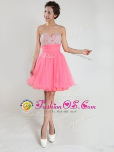 Chic Chiffon Sleeveless Knee Length Club Wear and Beading