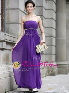 On Sale Ankle Length Column/Sheath Sleeveless Purple Prom Gown Zipper