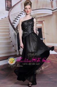 Chiffon Sleeveless Floor Length Dress for Prom and Appliques