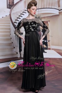 3|4 Length Sleeve Clasp Handle Asymmetrical Appliques and Sequins Mother Of The Bride Dress