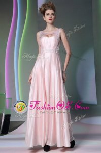 Fantastic Scoop Sleeveless Zipper Floor Length Beading Prom Evening Gown