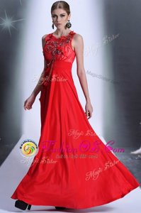 Red Prom Dress Prom and Party and For with Hand Made Flower Bateau Sleeveless Zipper