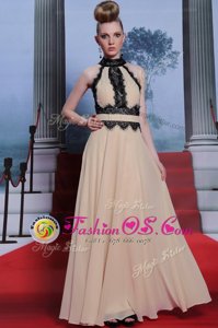 Fashionable Sleeveless Criss Cross Floor Length Beading Prom Evening Gown