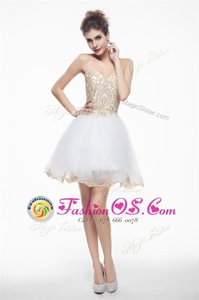Sweetheart Sleeveless Chiffon Dress for Prom Beading and Lace Zipper