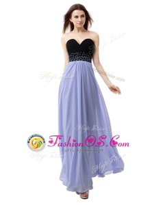 Floor Length Lace Up Prom Dresses Lavender and In for Prom with Beading