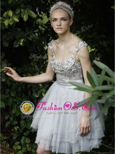 Knee Length A-line Sleeveless White Cocktail Dress Backless