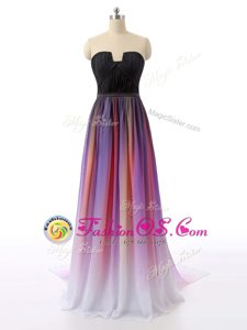 Multi-color Prom Gown Sweetheart Sleeveless Sweep Train Zipper