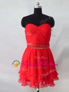 Sweetheart Sleeveless Organza Prom Dress Beading Zipper