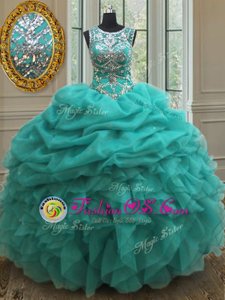 Hot Selling Floor Length Ball Gowns Sleeveless Baby Blue Sweet 16 Dresses Lace Up