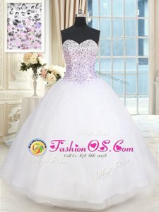 Excellent Ball Gowns 15th Birthday Dress Red Sweetheart Tulle Sleeveless Floor Length Lace Up