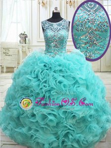 White Lace Up Sweetheart Beading Quinceanera Gowns Tulle Sleeveless
