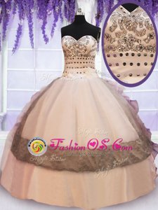 Sweetheart Sleeveless Lace Up 15th Birthday Dress Multi-color Organza and Taffeta
