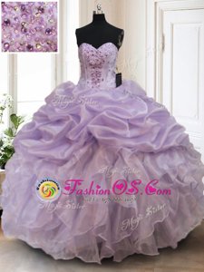 Fashion Champagne Ball Gowns Straps Cap Sleeves Organza Floor Length Zipper Beading and Ruffles 15 Quinceanera Dress