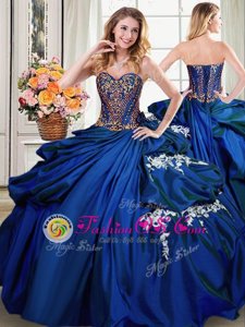 Pick Ups Floor Length Royal Blue Sweet 16 Dress Sweetheart Sleeveless Lace Up