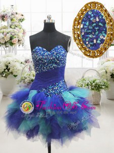 Sweet Multi-color Sweetheart Neckline Beading Club Wear Sleeveless Lace Up