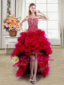 Shawl Sleeveless Beading and Ruffles Lace Up Going Out Dresses
