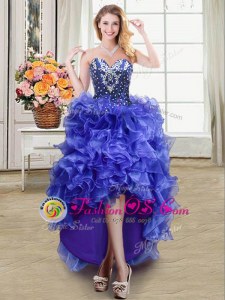 Sleeveless Ruffles Lace Up Celeb Inspired Gowns