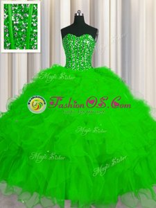 Visible Boning Sleeveless Tulle Lace Up Sweet 16 Quinceanera Dress for Military Ball and Sweet 16 and Quinceanera