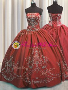 Colorful Sleeveless Beading and Embroidery Lace Up Quinceanera Dresses