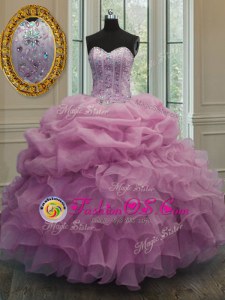 Fashionable Lace Up Sweetheart Beading and Appliques and Pick Ups Sweet 16 Dresses Taffeta Sleeveless