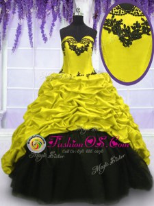 High-neck Sleeveless 15th Birthday Dress Floor Length Beading and Appliques Black Tulle