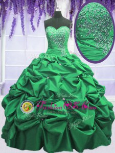 On Sale Pick Ups Floor Length Ball Gowns Sleeveless Green 15 Quinceanera Dress Lace Up