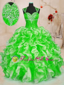 Beautiful Quinceanera Gowns Military Ball and Sweet 16 and Quinceanera and For with Beading and Ruffles Sweetheart Sleeveless Lace Up