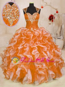 Fancy Multi-color Sweetheart Lace Up Beading and Ruffles Quinceanera Dress Sleeveless
