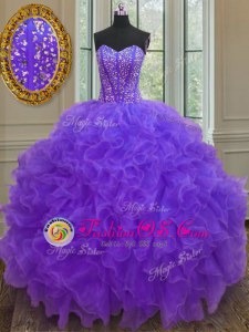 Wonderful Floor Length Lace Up 15th Birthday Dress Green and In for Military Ball and Sweet 16 and Quinceanera with Beading and Ruffles