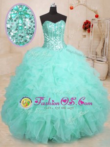 Fine Sleeveless Beading and Ruffles and Ruffled Layers Lace Up Quinceanera Dress