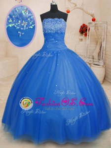 Sleeveless Beading Lace Up Ball Gown Prom Dress