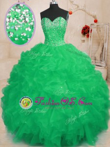 High Quality Aqua Blue 15th Birthday Dress Military Ball and Sweet 16 and Quinceanera and For with Beading and Pick Ups Sweetheart Sleeveless Lace Up