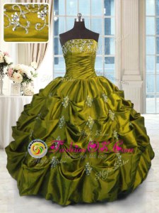 Classical Sleeveless Lace Up Floor Length Beading and Appliques and Embroidery and Pick Ups Quinceanera Gown
