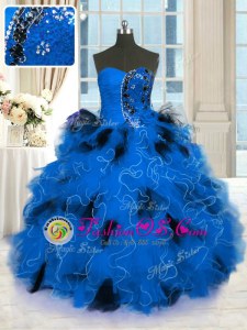 Stylish Sleeveless Beading and Ruffles Lace Up 15 Quinceanera Dress