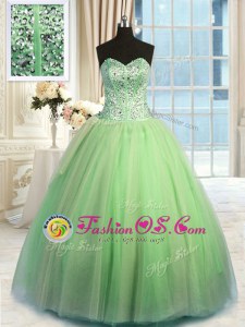 Strapless Sleeveless Tulle Sweet 16 Dresses Pick Ups and Hand Made Flower Lace Up