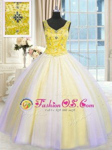Smart Sleeveless Tulle Lace Up Quinceanera Dress for Military Ball and Sweet 16 and Quinceanera