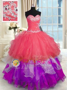 Stylish Floor Length Ball Gowns Sleeveless Multi-color Sweet 16 Quinceanera Dress Lace Up