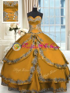 Clearance Sleeveless Lace Up Floor Length Beading and Embroidery and Ruffled Layers Quinceanera Dresses