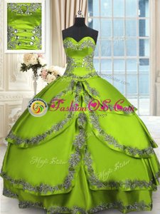 Custom Design Lace Up Vestidos de Quinceanera Beading and Embroidery and Ruffled Layers Sleeveless Floor Length