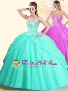 High End Apple Green Quinceanera Dresses Military Ball and Sweet 16 and Quinceanera and For with Beading Sweetheart Sleeveless Lace Up