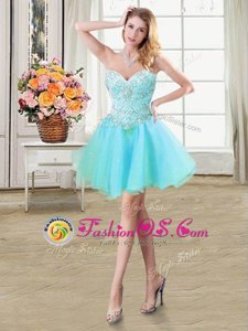 Sleeveless Lace Up Mini Length Beading Homecoming Dress Online